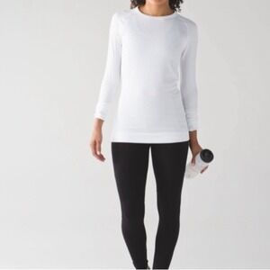 Lululemon Athletica Rest Less Pullover white size 6 gym textured